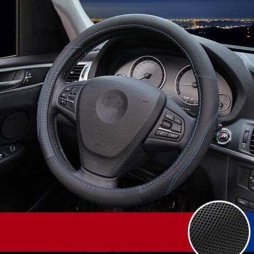 High quality leather car steering wheel cover summer universal decoration car Accessories for bmw X1X3 5series 3series X6