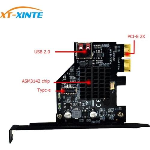 XT-XINTE 10Gbps USB3.1 Gen 2 Type-E 20 Pin Expansion Card USB 2.0 PCI Express 3.0 2X Adapter for Desktop PC Computer ASM3142