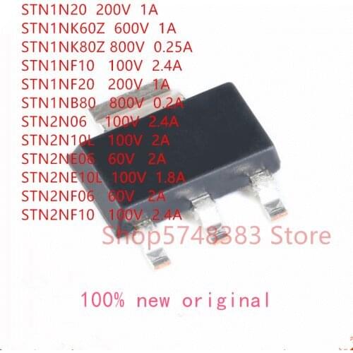 10PCS/LOT STN1N20 STN1NK60Z STN1NK80Z STN1NF10 STN1NF20 STN1NB80 STN2N06 STN2N10L STN2NE06 STN2NE10L STN2NF06 STN2NF10 SOT-223