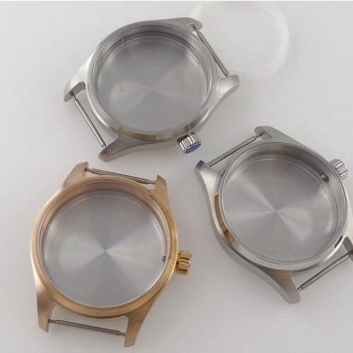 39mm Sapphire glass Diving Watch Case For NH35 NH36 Movement 200M Waterproof CUSN8 Stainless Steel Solid Bronze Case