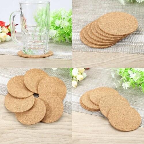 6Pcs Cork Wood Heat-resistant Cup Mug PadS Mats Coffee Tea Hot Drink Cup Coaster Mat Pad Table Tableware Party Decoration