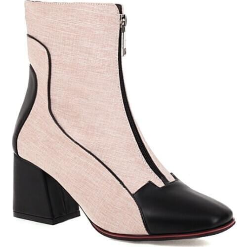 Big Size Square boots boots women shoes ankle boots for women ladies boots shoes woman winter