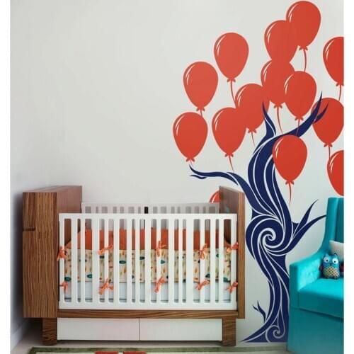 Nursery Large Tree Wall Decal Tree Balloon Decals Vinyl Warm Home Decor Wall Stickers Bedroom Murals DIY Wallpapers New LC1433