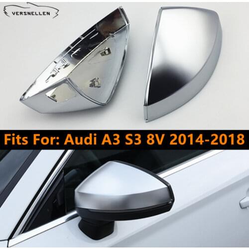 Matte Chrome Rearview Mirror Cover Caps For Audi A3/S3/RS3 8V Car Door Side Mirror Cover Housing Caps OEM Replacement
