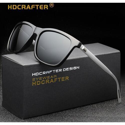 HDCRAFTER Brand Aluminum Magnesium Sunglasses Polarized Lens Retro Square Eyewear Sun Glasses For Men and Women