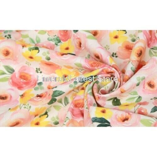 Korean imported pastoral style, digital printing fabric, hand-made DIY dress, dress and doll fabric pure cotton 90cmx110cm
