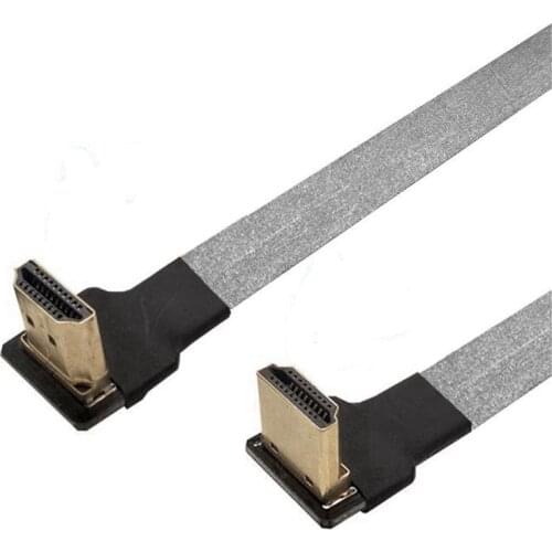 Anti-interference HDMI-compatible Down Angled FPC Mini Type C to A Type Male Female FPV HDTV Flat Cable for Multicopter Aerial