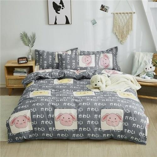 Cartoon Pig Pattern Bedding Set, Duvet Cover Pillowcase 3pcs 220x240,150x200 Quilt Cover, King Size Bed Sets