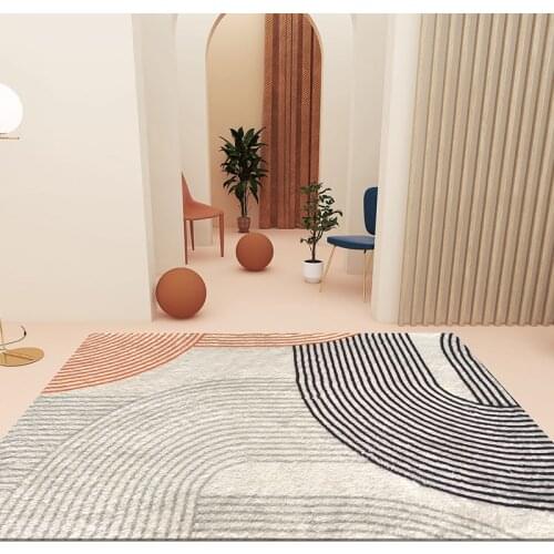Home Short Plush Carpets For Living Room Nordic Soft Rugs For Bedroom Sofa Coffee Table Floor Mat Modern Line Cloakroom Area Rug