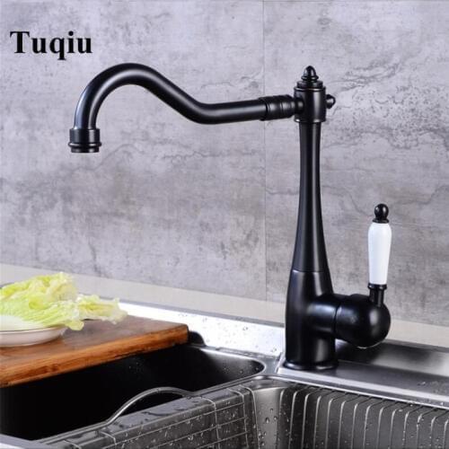 Kitchen Faucet Surface Finishing Brass Black Spray Colorful Brass Main Material Kitchens Faucets Single Handle