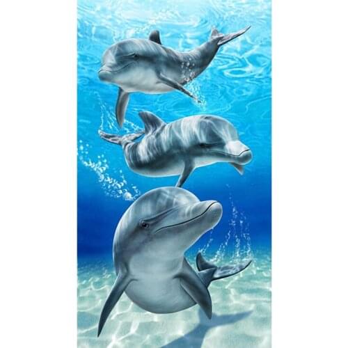 Cute Baron Bay Dolphins Beach Travel Towel Novelty Dolphin Bathroom Towels for Children Swim Pool Towel Ocean Sea Animal Bath