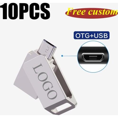 Fashion customized logo 10PCS 16gb 32gb 64gb 128gb mini otg+usb with leather buckle rotate peddrive stick otg2.0 usb flash drive
