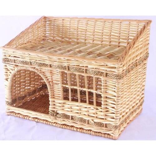 New universal cat nest rattan cat bed willow double-layer villa type pet nest cat house removable cat house cat house