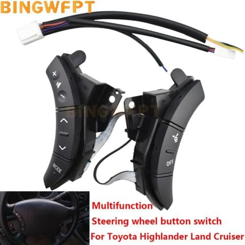 New Switch OEM 75B037 Multi-function Steering Wheel Controls Switch black brown Color For Toyota Highlander Land Cruiser