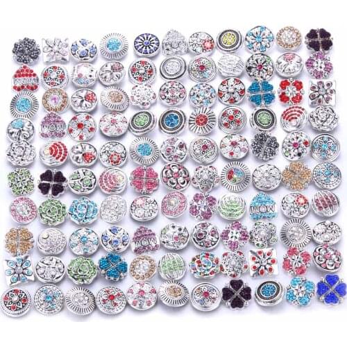 Wholesale 10pcs/lot 18mm Snap Jewelry Mix Many Styles 18mm Metal Snap buttons buttons Rhinestone Snaps Jewelry 0728