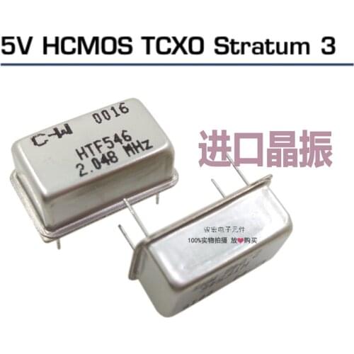 Original new 100% HTF546 temperature compensated crystal oscillator 5V 2.048MHz rectangular DIP 4pin (Inductor)