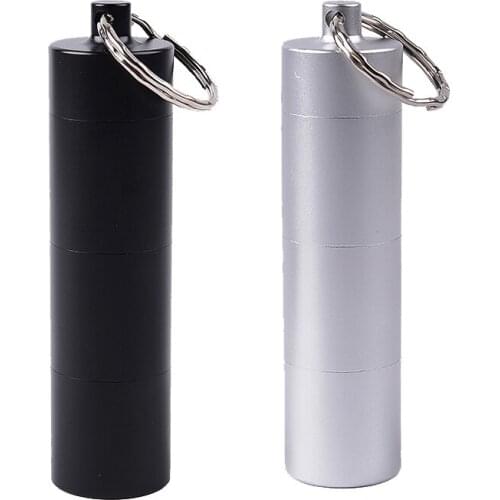 Portable Aluminum alloy Waterproof Seal Bottle Outdoor EDC Survival Four Independent Divisions with 6 Rubber Ring