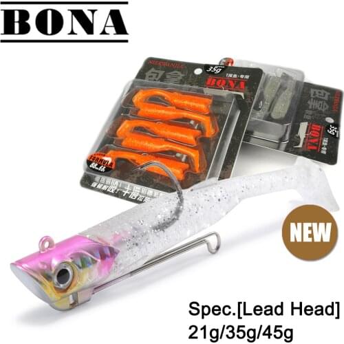 BONA Black Minnow 21/35/45g Jig Head 84/88/98mm Fishing Soft Lure Swimbait Wobblers black minnow fiiish Bass Baits Tackle