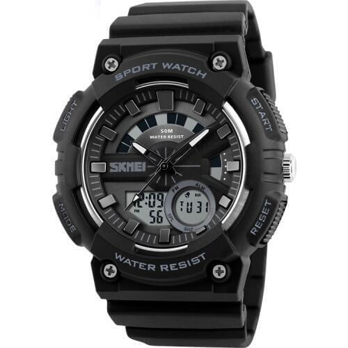 Style Mens Watch Outdoor Sports Electronic Multifunctional Student Mens Watch With Luminous Alarm Chronograph Calendar Gmt
