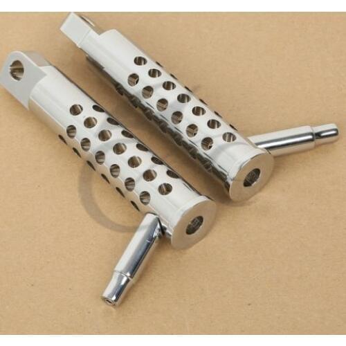 TCMT Motorcycle Chrome Silence Drilled Footrest Foot Pegs For Harley Sportster XL883L XL1200C/V XL1200X FXS FXCW