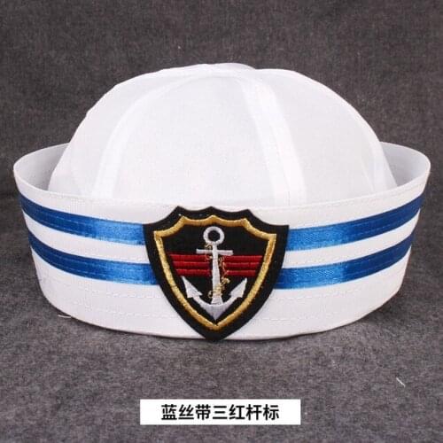 Vintage Sailor Hats Military Caps White Navy Army Hat with Anchor Fancy Cosplay Dress Accessories Adult Child Military Hats