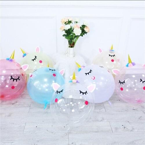 1pc 18/24inch Bubble Transparent Balloon DIY Uicorn Ear Eyelash Eye Corner For Baby Shower Birthday Party Decorations kids Toys