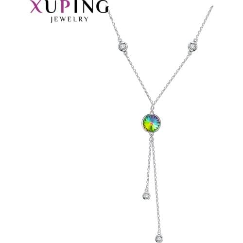 Xuping Jewelry Round Crystals Necklaces for Women Popular Design Exquisite Graduation Gift 40207