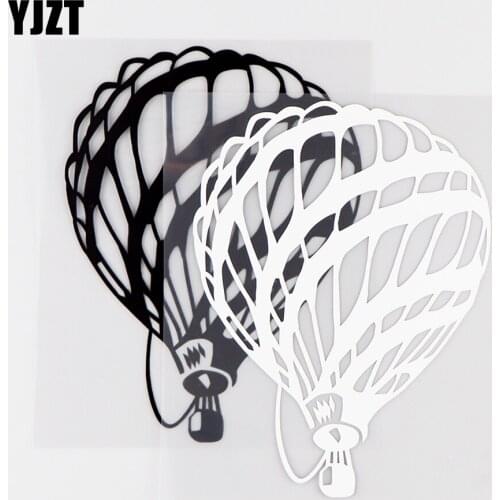 YJZT 11.9X15.8CM Hot Air Balloon Fly To The Sky Funny Car Stickers Vinyl Decals Art Decor Black / Silver 10A-0108