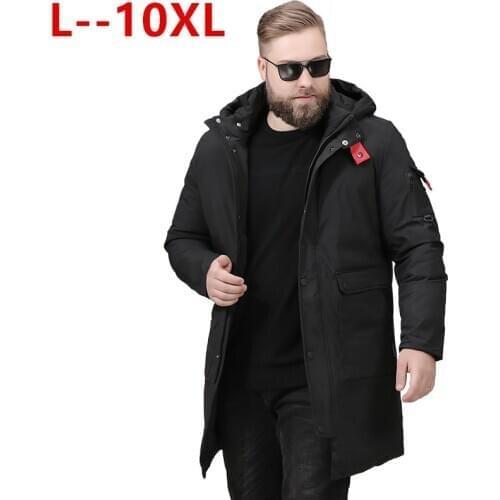 10XL 8XL 6XL long warm winter Jacket men windproof brand clothing male cotton autumn coat casual quality black down Parkas men