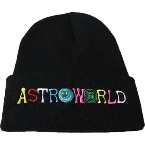 2021 Trendy Women And Men Winter Hats ASTROWORLD Letter Fashion Beanie Embroidery Ski Warm Unisex Travis Skullies knitted Cap