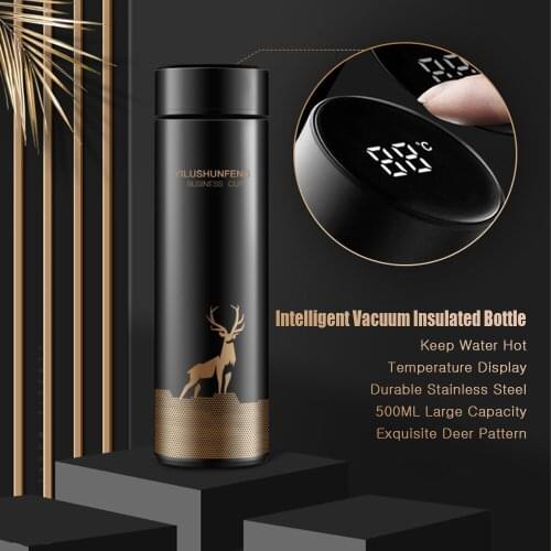 500ML Temperature Display Thermos bottle Vacuum Flasks Double wall Stainless Steel Travel Coffee Mug Tea Mug Thermo cup