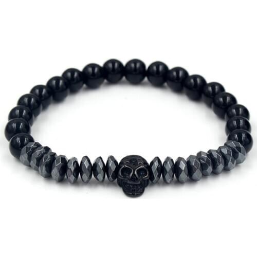 8mm nh2 Chakra Healing Balance Reiki Buddha Prayer Yoga elastic adjusted Punk Charm nature stone bead Bracelet