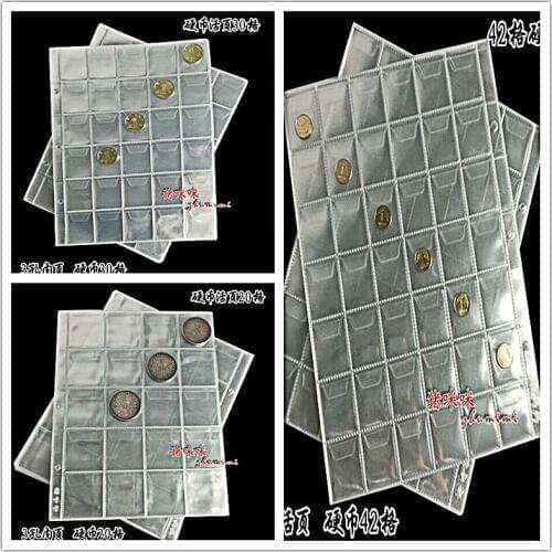 10PCS album for coins albums page 20/30/42 pocket coins collection PVC transparent inside pages 250 x 200 mm coins loose leaf