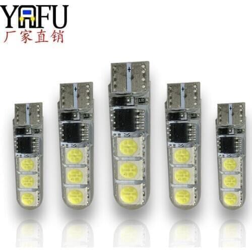 Flash Lamp Automobile Led Silicone W5w T10 5050 6smd Decoding Width Lamp License Plate Lamp Led Lights for Car Car Led Light