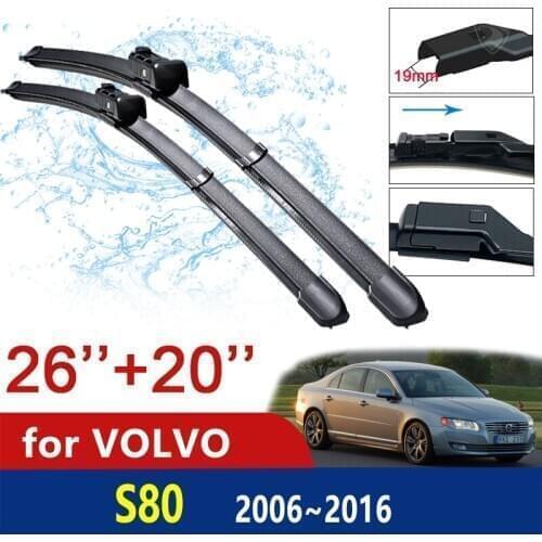 Car Wiper Blades for Volvo S80 2006~2016 Front Windshield Window Wipers 2007 2008 2009 2010 2011 2012 2013 2014 2015 Car Goods