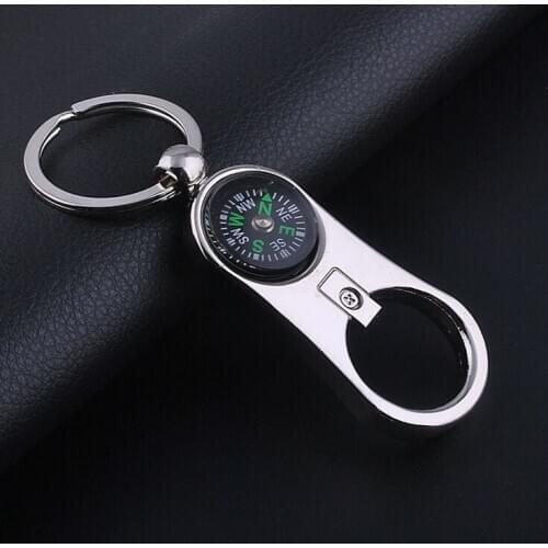 FREE SHIPPING BY DHL 200pcs/lot Wholesale Metal Crafts Compass Keychain with Bottle Opener for Promotional Items
