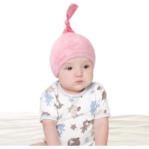Skin-friendly Durable Tie Dye No Brim Infant Cap Baby Baby Hat Warm for Outdoor