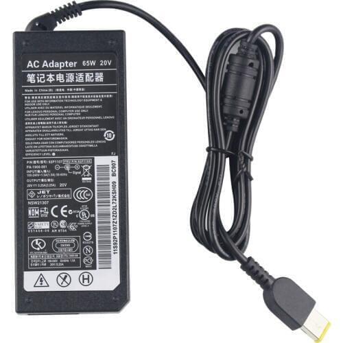 20V 3.25A Square Mouth with Pin Ac Adapter For Lenovo X240 G400 G500 E450 E550 T440SX250 Laptop Replacement Power Supply Charger