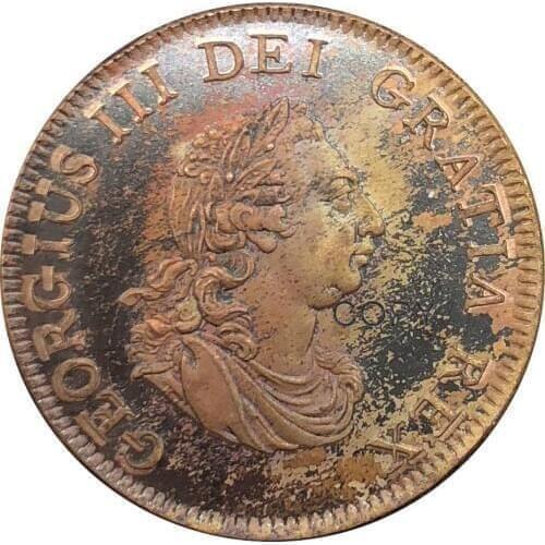 Great Britain 1799 Britannia 1/2 Half Penny George III United Kingdom Red Copper Copy Coin
