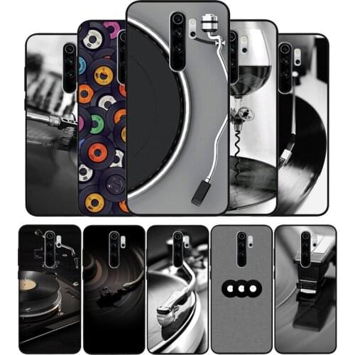 Black Vinyl Record Player black Silicone Phone Case For Redmi note 9 8 7 Pro S 8T 7A Cover