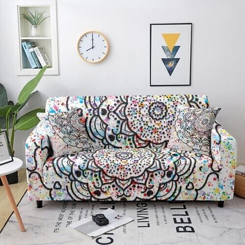 Stretch Mandala Sofa Cover Elastic Sofa Covers for Living Room Sofa Slipcovers Corner Sofa Towel Couch Cover Loveseat Slipcover