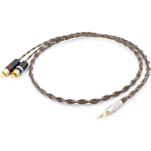 HI-End OCC Silver Plated cord hifi audio 3.5mm to RCA cable AUX 3.5mm male to RCA male cable