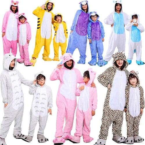 Women Men Donkey Pig Tiger Animal Onesies Winter Panther Unicorn Cartoon Onesies Kids Nightwear Homewear Adult Sleepwear Pajamas