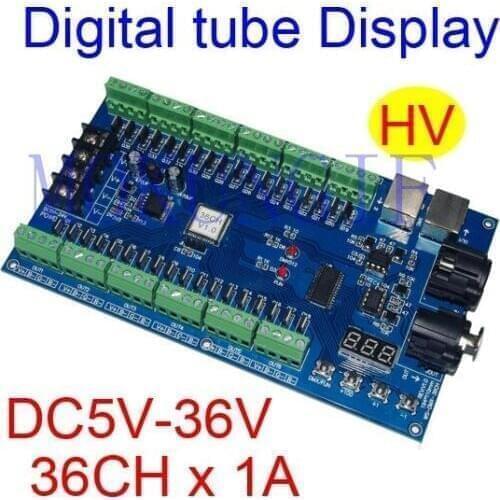 5pcs constant current 36CH HV 5V-36V dmx512 Controller,decoder,36 channel 13groups RGB output,Digital tube Display for LEDstrip