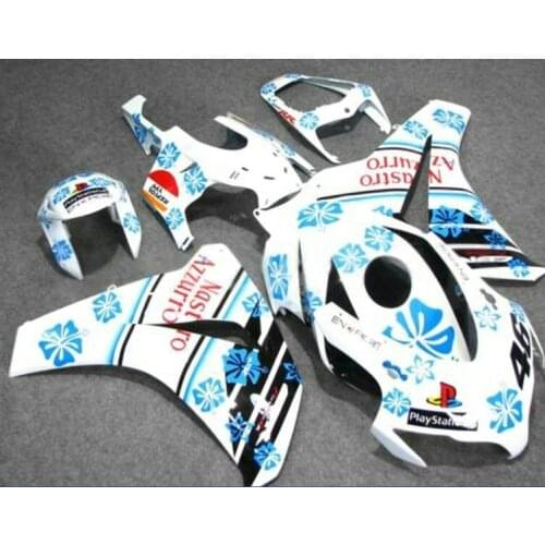 Hot Sales,For H CBR1000RR 2008 2009 2010 2011 CBR 1000RR CBR1000 08 09 10 11 ABS Fairing Kit white blue Injection molding
