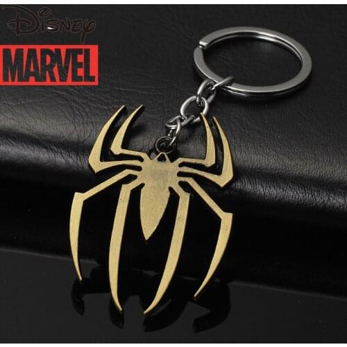 Disney Marvel Avengers Spiderman Personality Creative Car Metal Keychain Alloy Pendant Car Decoration Pendant