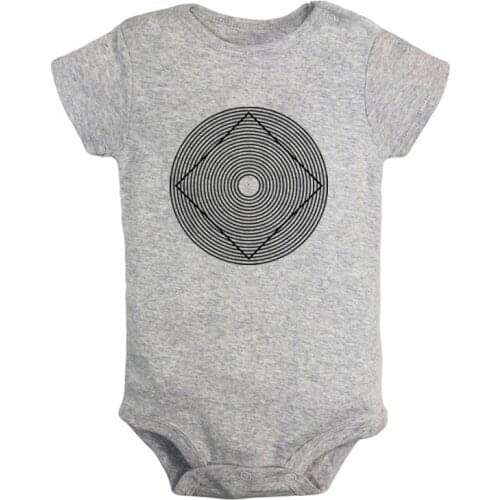 Geometry FIG Illusion Art Fashion Lucifer Printed Newborn Baby Girl Boys Clothes Short Sleeve Romper Outfits 100% Cotton