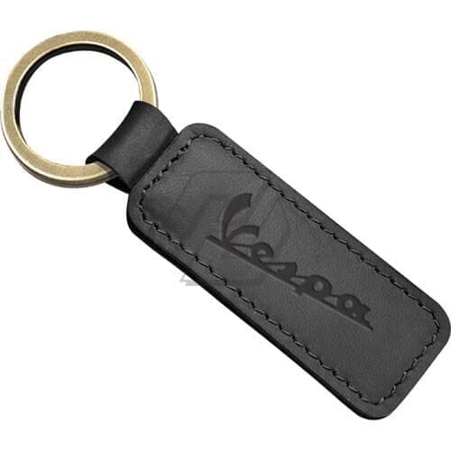 Motorcycle Keychain Cowhide Key Ring Case for Vespa LX LXV Sprint GTS GTV 50 150 250 300 300ie Super Sport