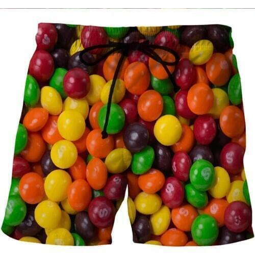 Mens Hipster 3D Colorful Candy Printed Beach Board Boxer Shorts Trunks 2020 Summer Quick Dry Boardshorts Beach Wear Short Homme