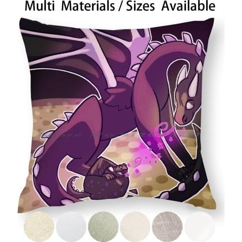 End Family Pillow Case Throw Pillow Cover Cotton Linen Flax Baby Dragon Enderman Family Mojang Video Games Creative Trending